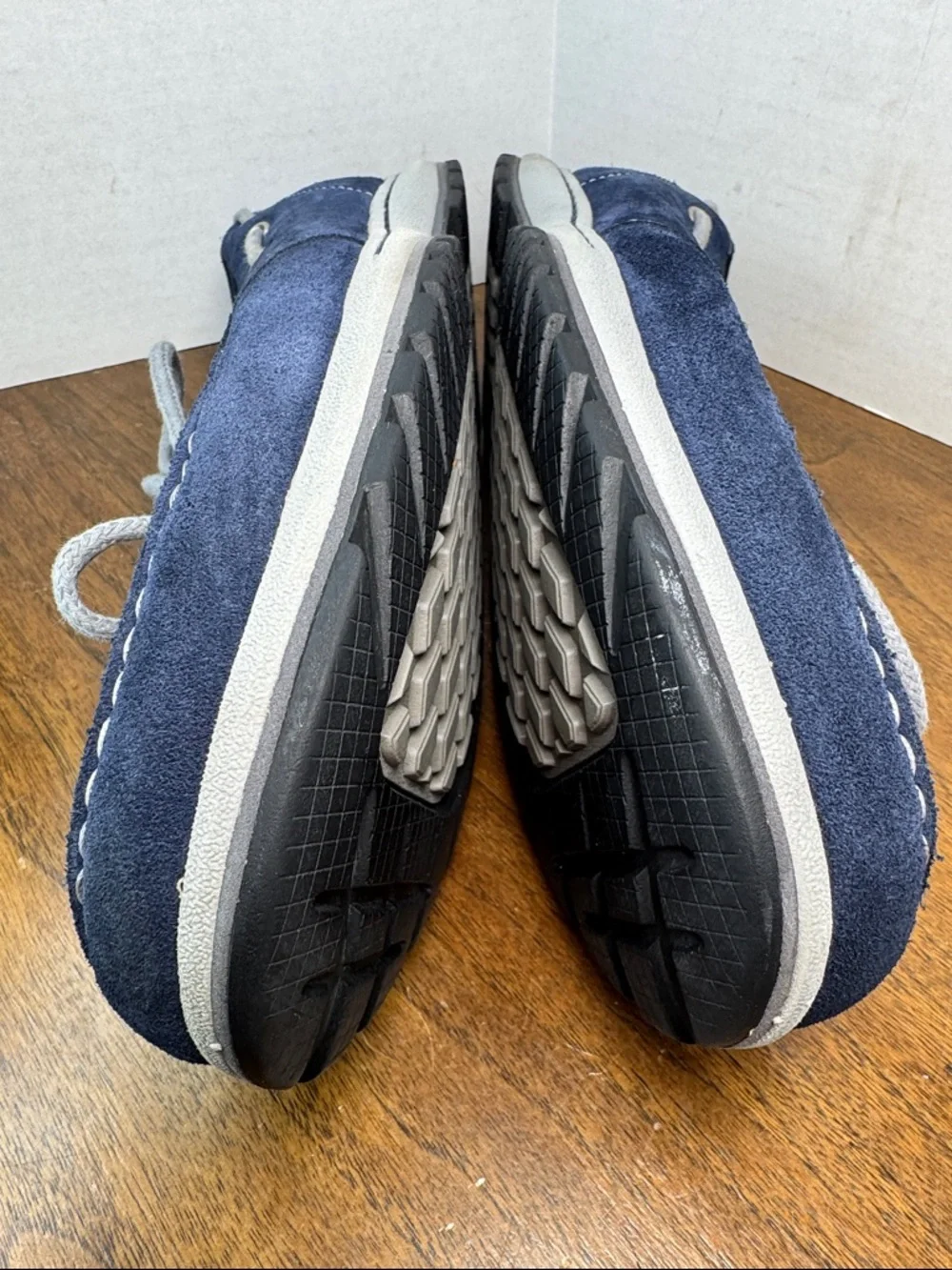 Columbia Mens Navy Suede Boat Deck Shoes Loafers, Gray Laces, sz 13